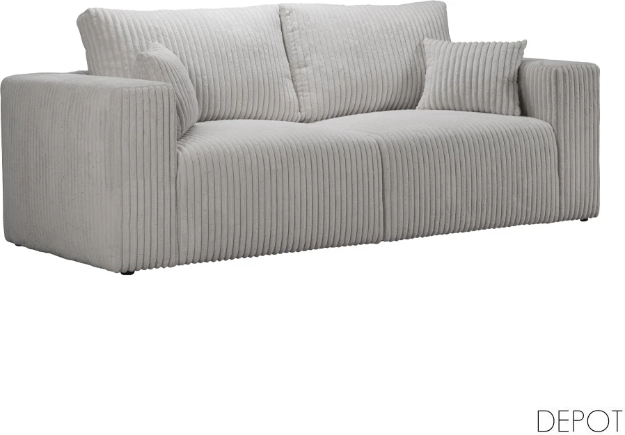 Kauç 3 vendësh BULLET, kadife gri, 232x101x92