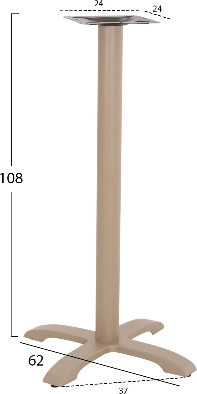 Baza për tavolinë bari, metal/hekuri i derdhur, ngjyrë kapuçino, FH417.25, 62x62x108cm