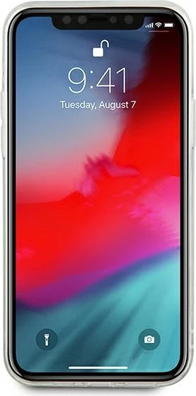 Mbështjellës Guess GUHCP12LGLVSSI për iPhone 12 Pro Max 6.7", Glitter Liquid Vintage, argjendtë