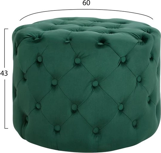 Karrige Kassie prej kadifeje, ngjyrë cypress, lloj Chesterfield, 60x43cm