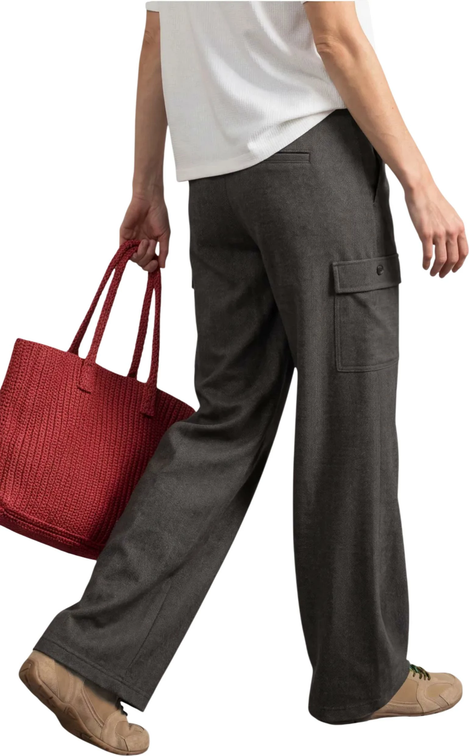 Pantallona cargo për femra Street One Amalia 381379, kafe të errëta [Madhësia: W36 L32]