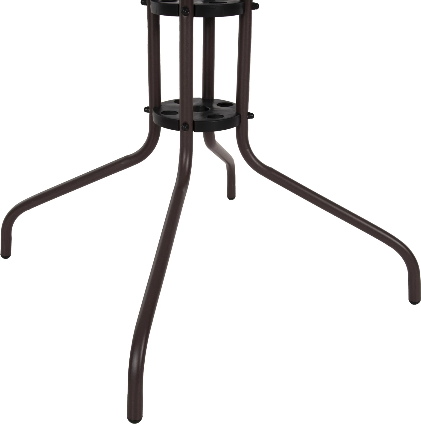 Tavolinë e jashtme katrore FIGO FH5972.02, ngjyrë kafe, metal-xham, 80x80x71 cm