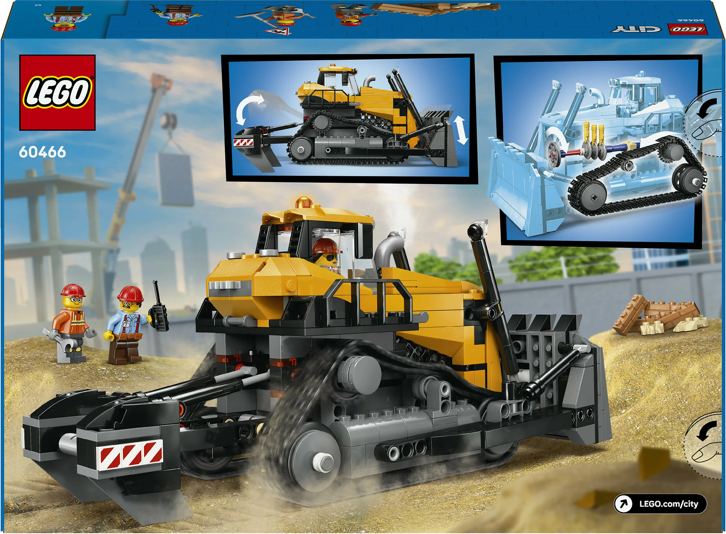 Set ndërtimi LEGO City Bulldozer i Verdhe 60466, 682 copë, 8+ vjeç, shumëngjyrësh