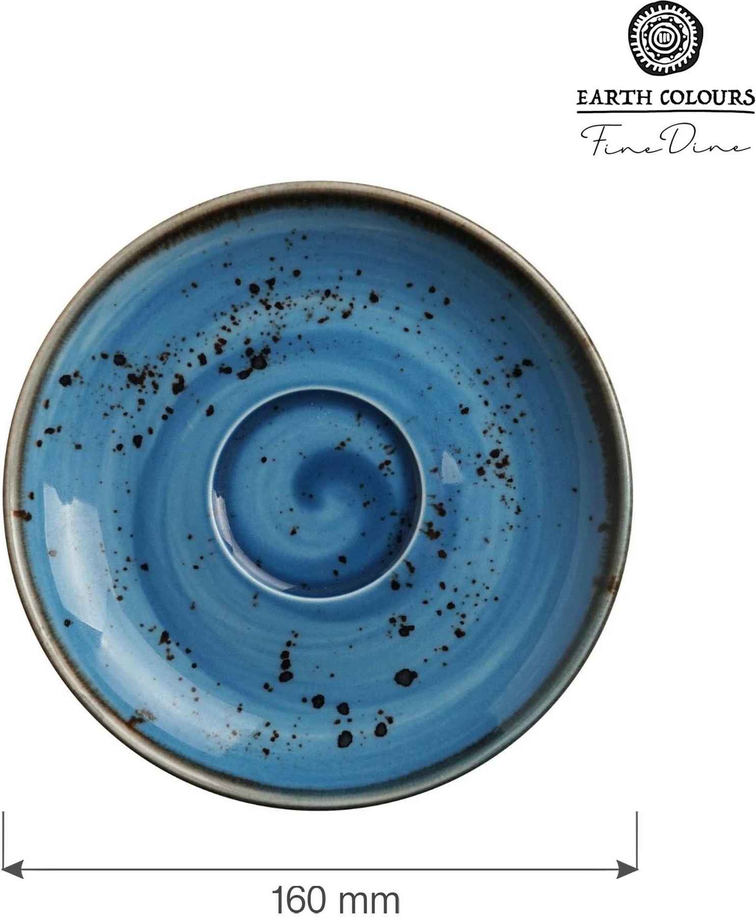 Nënfilxhan cappuccino Fine Dine Iris 160 mm porcelan, blu, set 6 copë