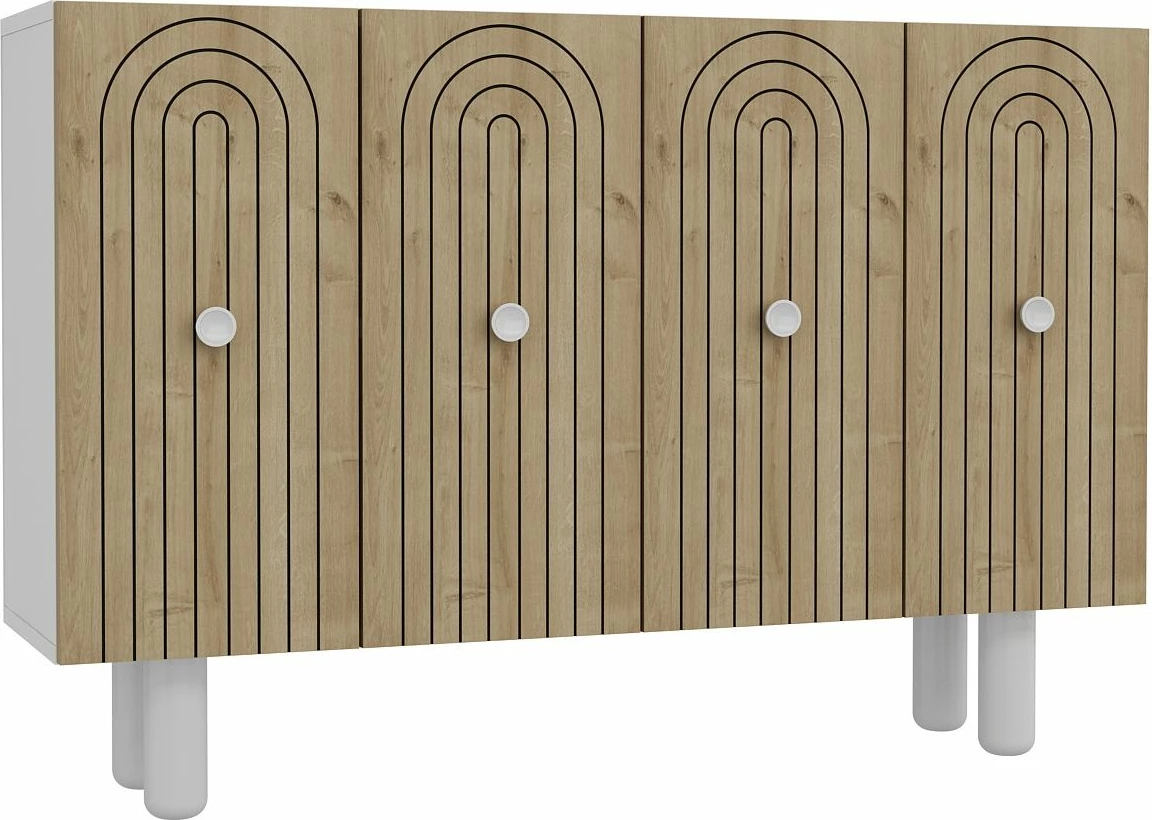 Konsol Skye Decor, Woise Bohem KM120, e bardhë, lisi safir