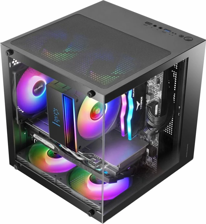 Kasë PC TACENS Mars MC-CUBE, e zezë