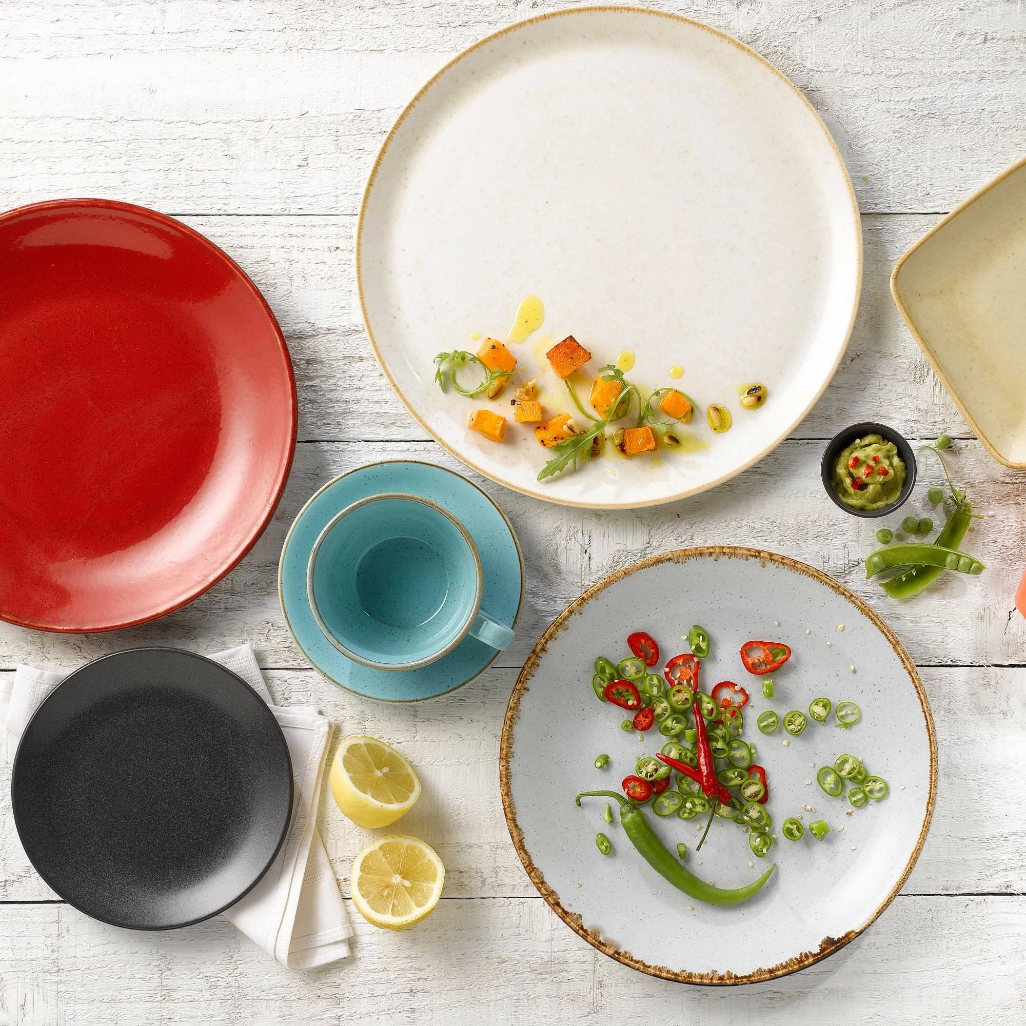 Nënfilxhan porcelani Porland Seasons Laguna 120 mm, kaltër e çelët, set 6 copë