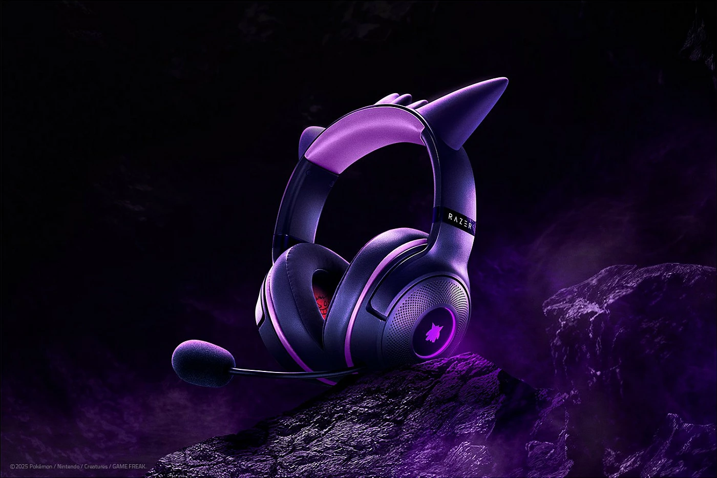 Kufje Razer Kraken Kitty V2 Pokemon Gengar Edition, me kabllo USB, RGB, Virtual 7.1, rozë