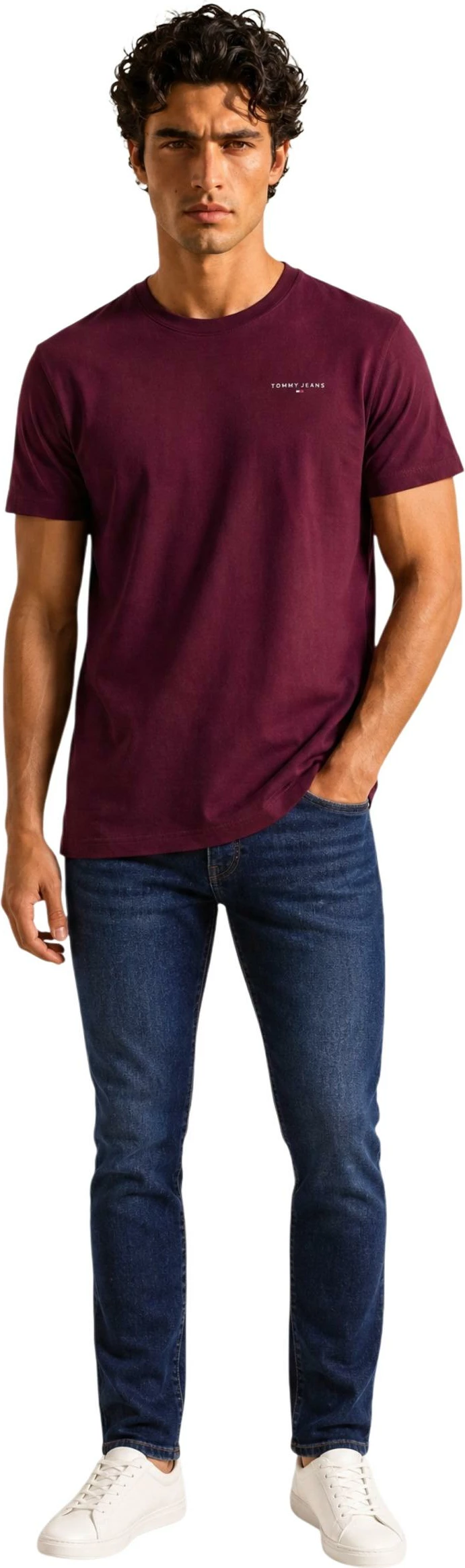 Maicë për meshkuj Tommy Hilfiger Jeans TJM Slim Linear Ches DM0DM21780, bordo [Madhësia: XL]