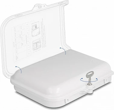 Kuti shpërndarëse fiber optik DeLOCK 8-Port, IP65, për brenda/jashtë, e bardhë