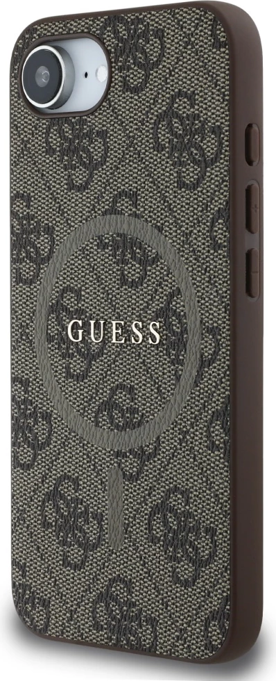 Mbështjellës Guess 4G Ring Classic Logo MagSafe për iPhone 16e, Kafe