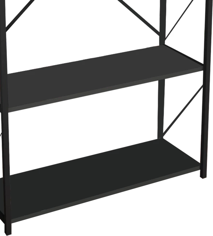 Raft librash Tikilmo melaminë-antracit-metal i zi 88x34x180cm