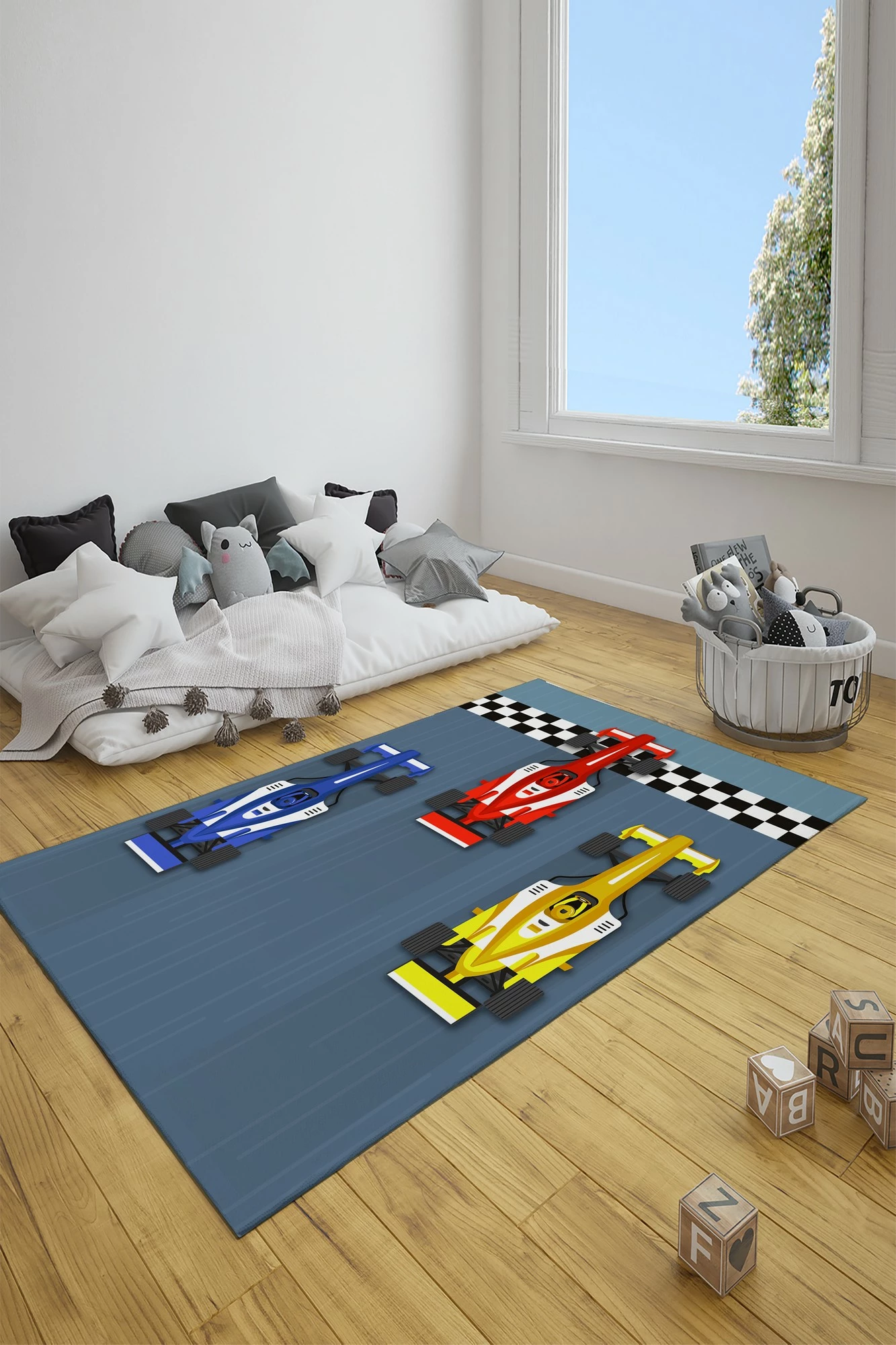 Qilim multingjyrësh me makina garash, 180x280cm, CT-3105