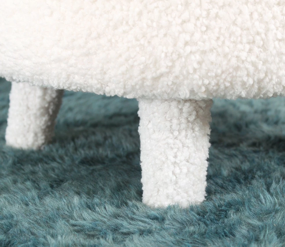 Puf i bardhë prej leshi artificial, Atelier del Sofa, Moouv 3341