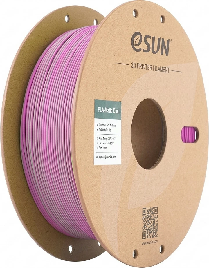 Filament PLA matte dual eSun 1.75mm 1kg, Green/Pink