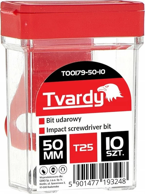 Bit impakt Torx Tvardy T00179-50-10 T25 50mm S2, set 10 copë