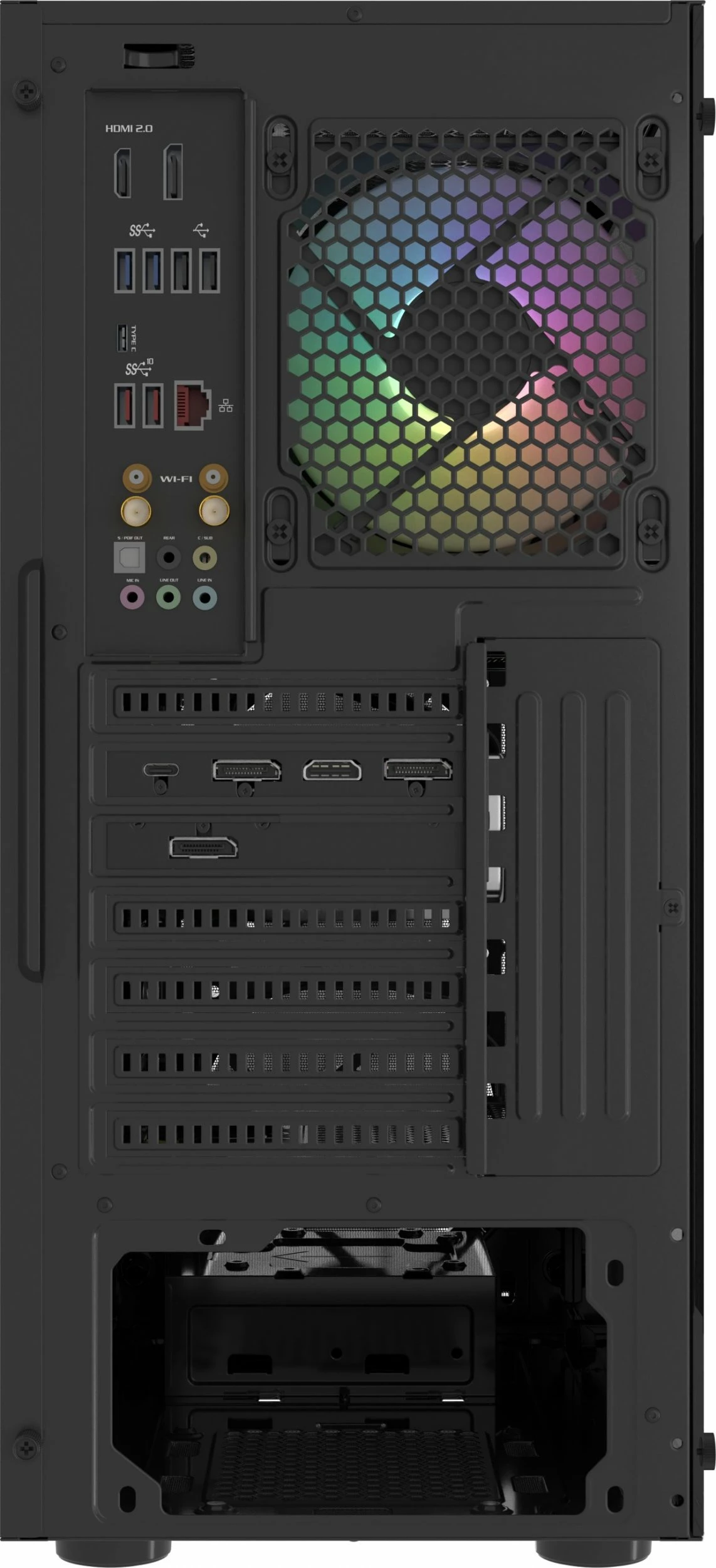 Kasë Fury Shobo SH4F RGB (NFO-2154) Midi Tower, ATX/µATX/Mini-ITX, 4x120mm RGB fan, tempered glass, e zezë