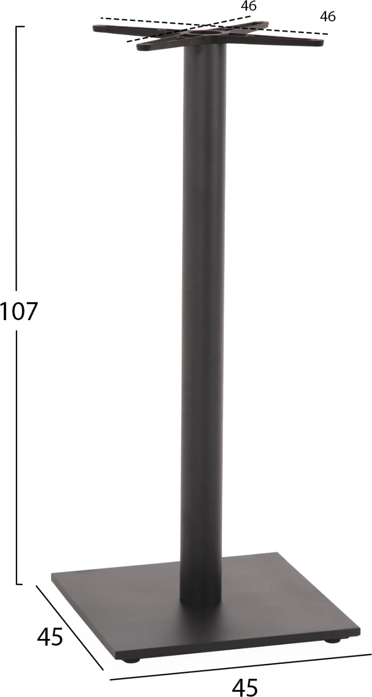 Bazë për tavolinë bari, ngjyrë gri mat, FH439.20, me rregullues lartësie, 45x45x107 cm