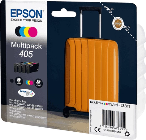 Kartush boje, Epson, 405 C13T05G64010, 23.8 ml, 1250 faqe, BK/C/M/Y, multipack