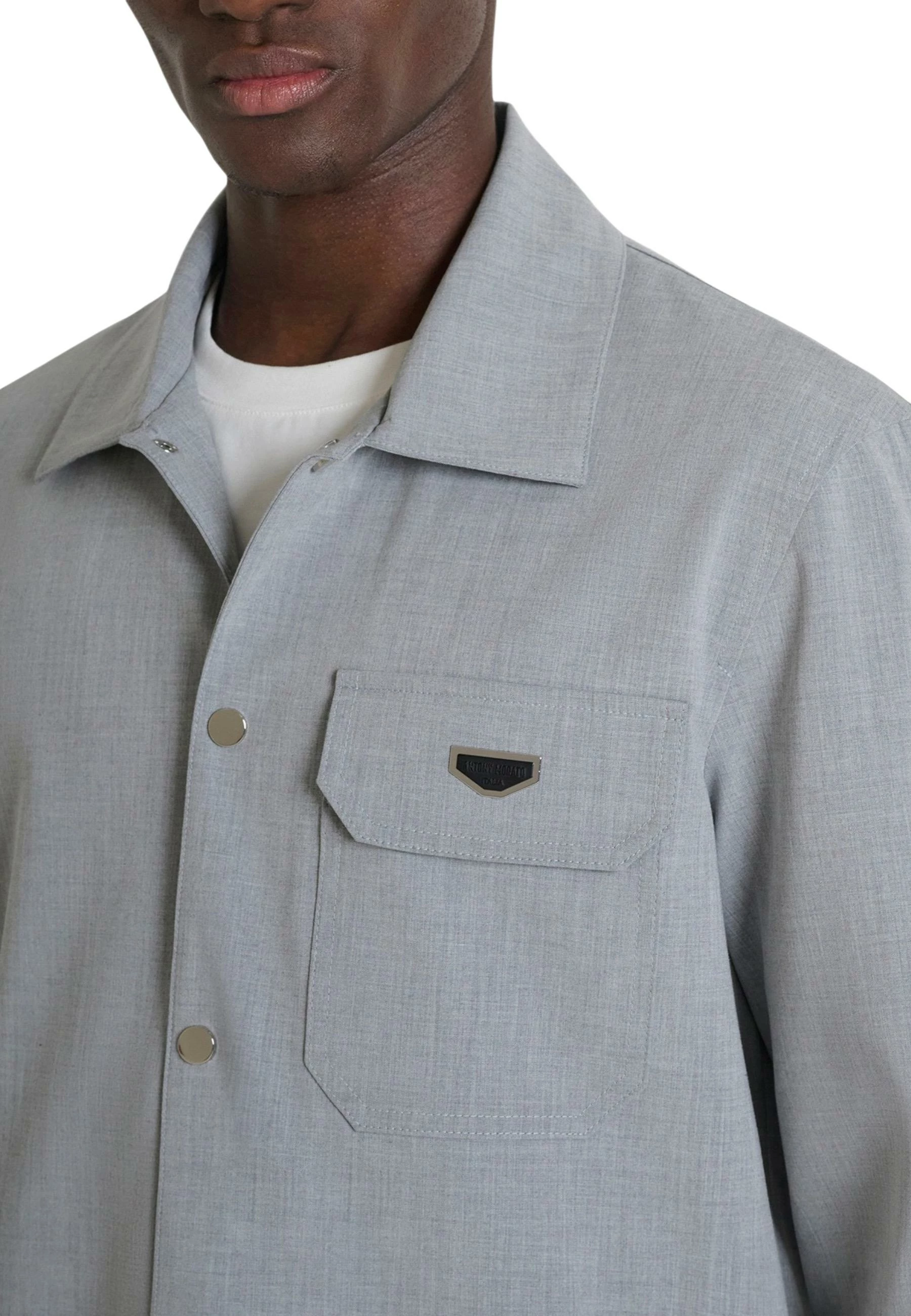 Këmishë për meshkuj Antony Morato Tirana Regular Fit MMSL00787-FA600295, gri e çelët [Madhësia: L]