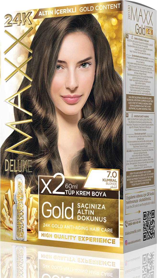 Ngjyrë për flokë MAXX GOLD SET 7.0 Blonde, 50 ml