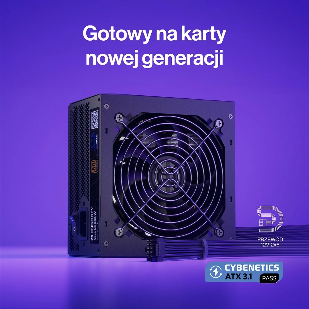 Furnizues energjie ATX Endorfy Vero L6 (EY7A015) 650 W 80 PLUS Bronze, ATX 3.1, jo-modular, ventilator 120 mm, i zi