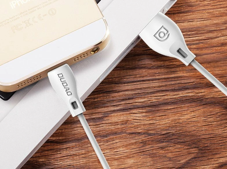 Kabllo Dudao L4T, USB në Type-C, 2m, 2.1A, e bardhë