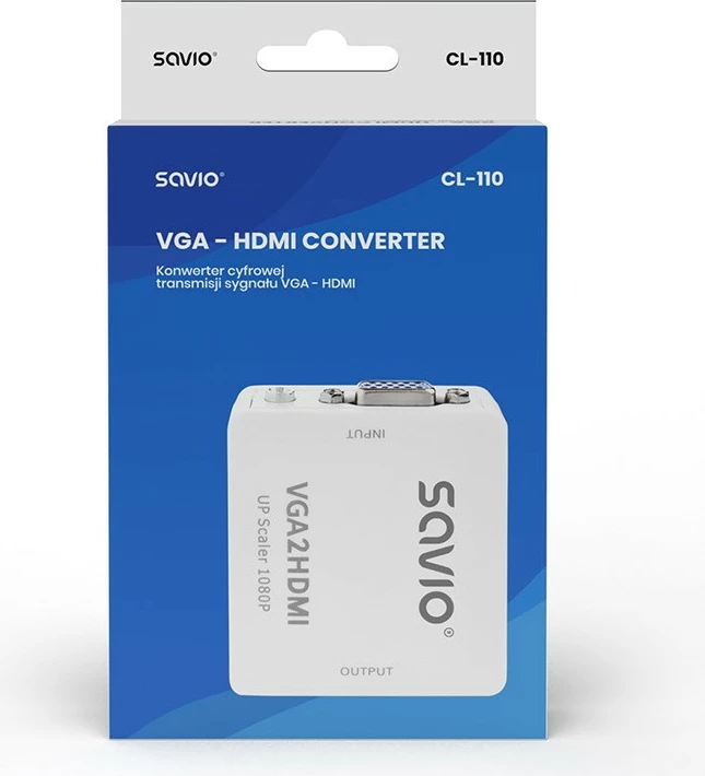 Adapter VGA në HDMI Savio CL-110, Full HD 1080p, i bardhë