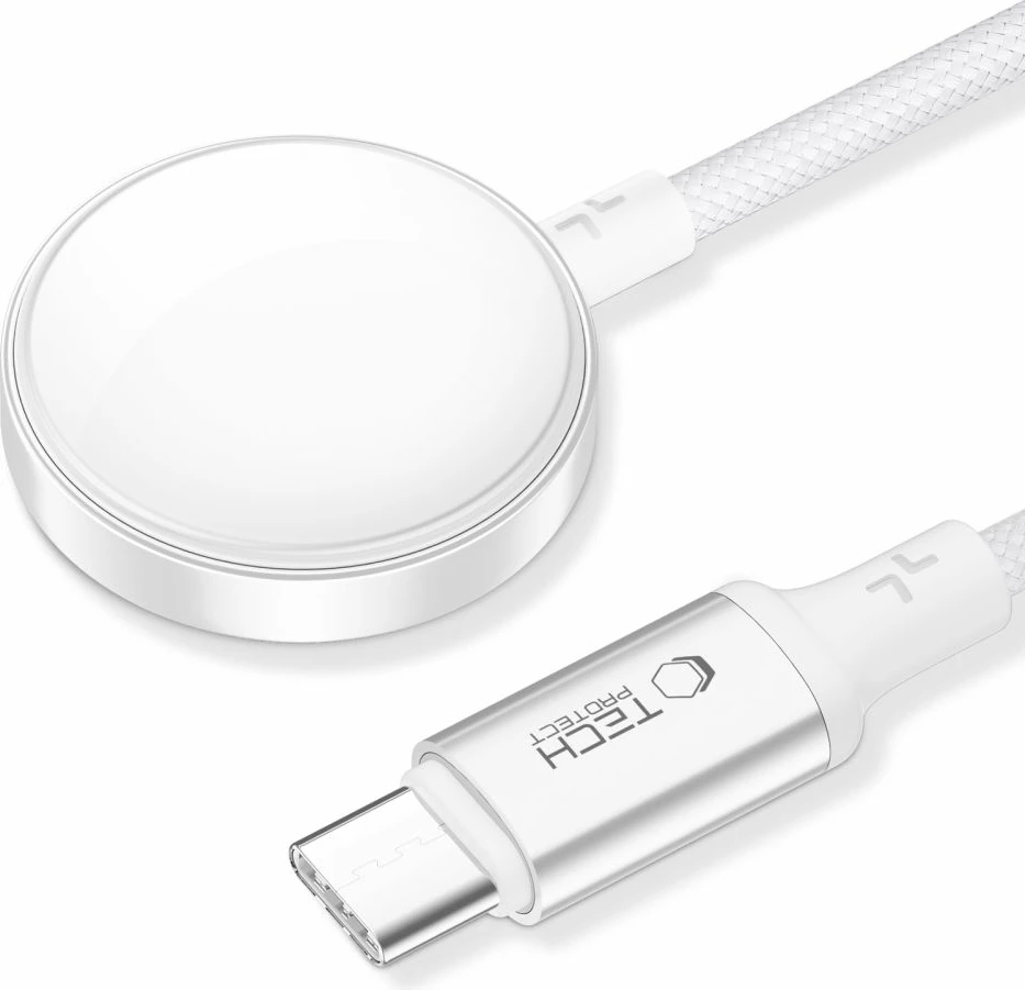 Karikues induktiv Tech-Protect UltraBoost MC02 për Apple Watch, USB-C, 1m, Bardhë