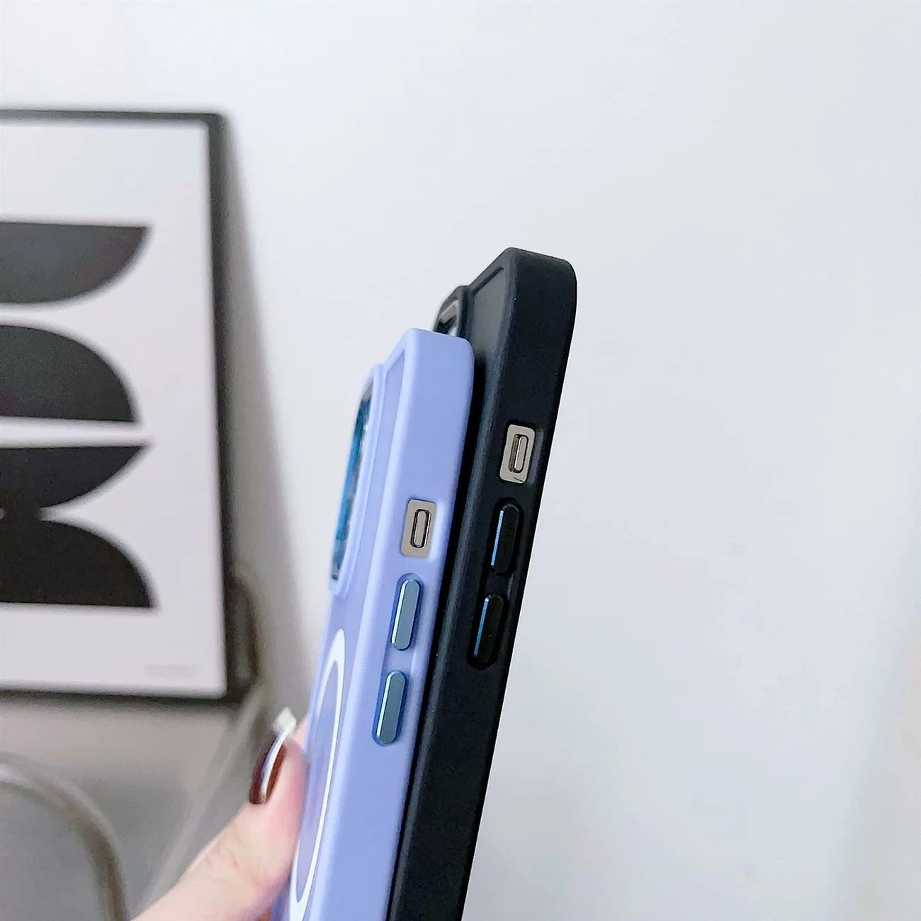 Mbështjellës Hurtel Color Matte Case për iPhone 14 Plus, MagSafe, i zi