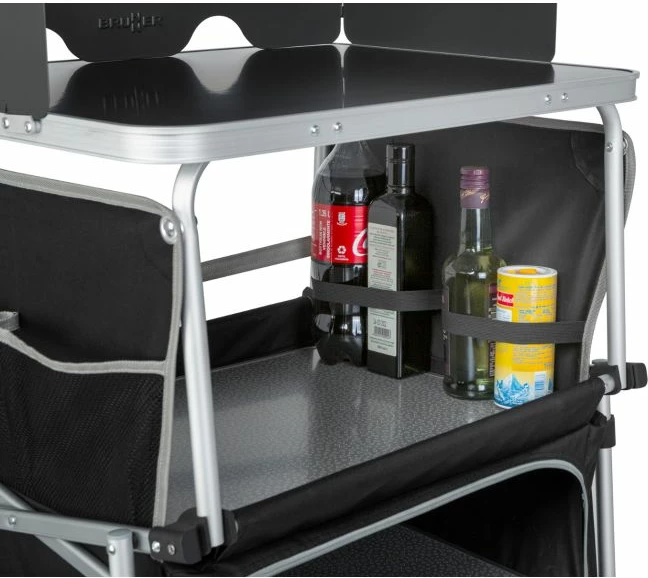 kabinë kuzhine e palosshme kampingu BRUNNER Kitchenette 67 x 50 x 93.5 cm, me çantë bartëse, gri e errët