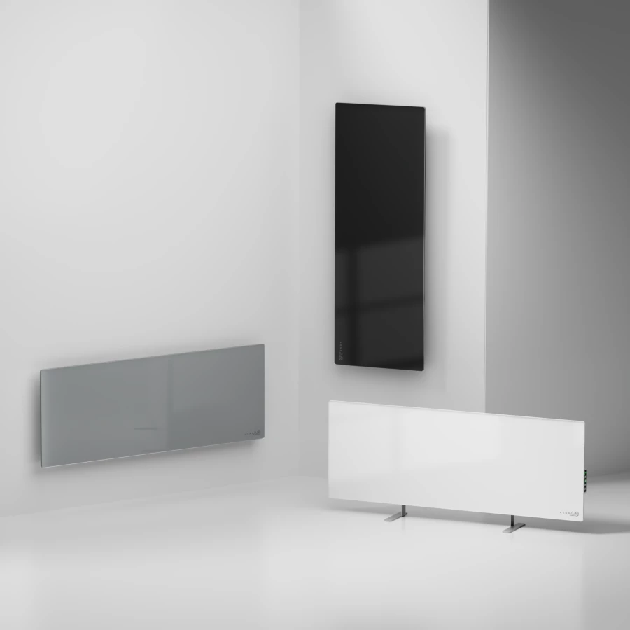 Ngrohës smart AENO Premium Eco AGH0004S 700W, xham i temperuar, infra të kuqe + konveksion, Wi‑Fi, LED display, prizë EU, i zi