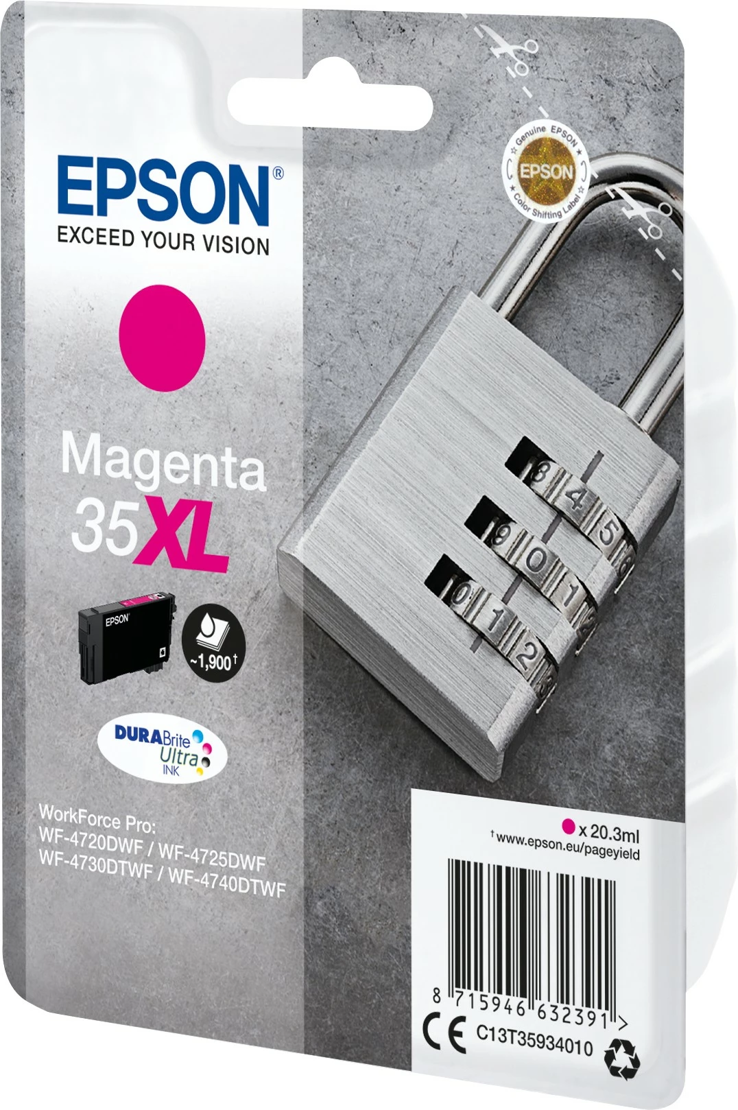 Toner Epson 35XL DURABrite Ultra Ink, Magenta, XL, 20.3ml