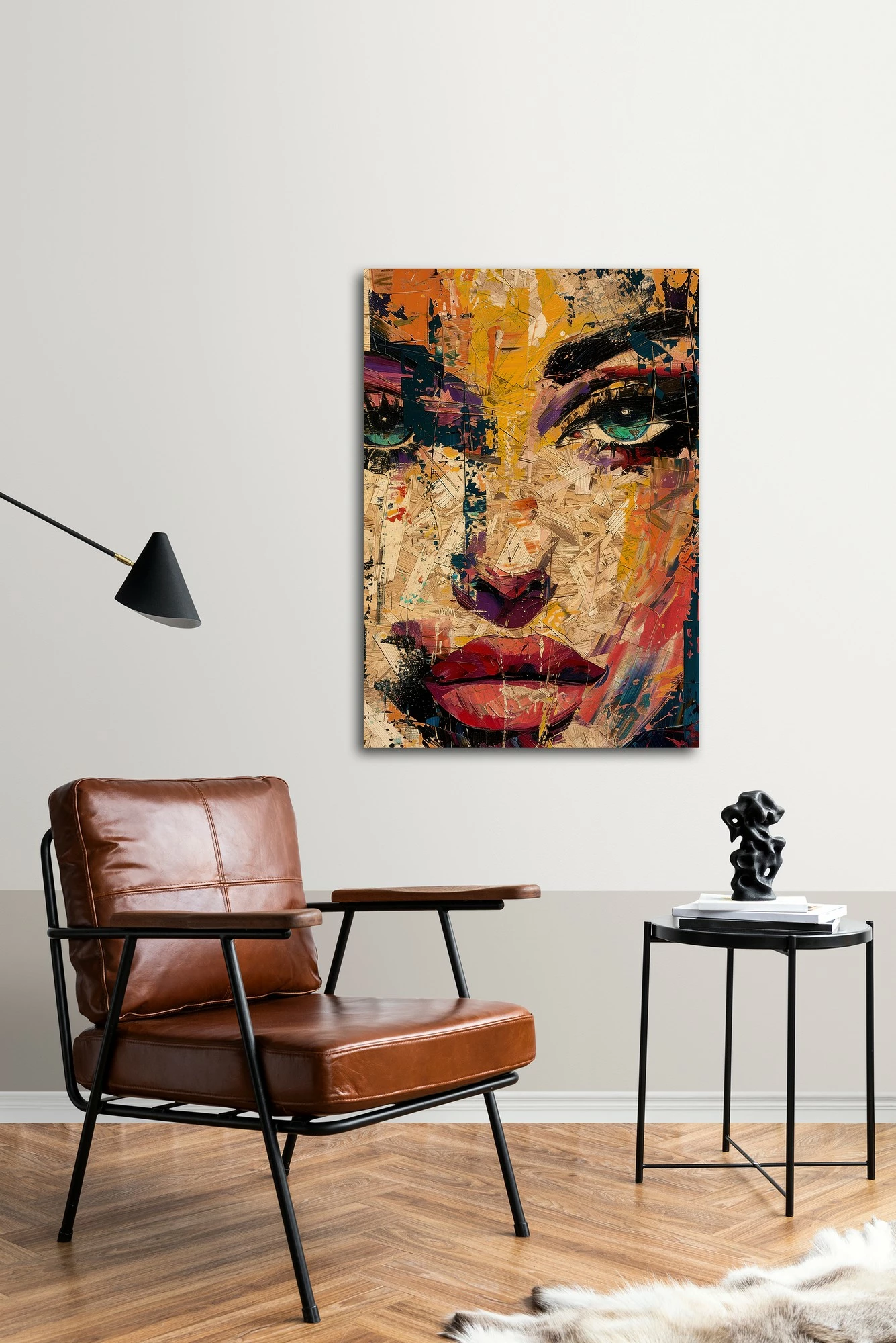 Pikturë dekorative me kornizë MDF, shumëngjyrëshe, Huhu314, 70x100cm