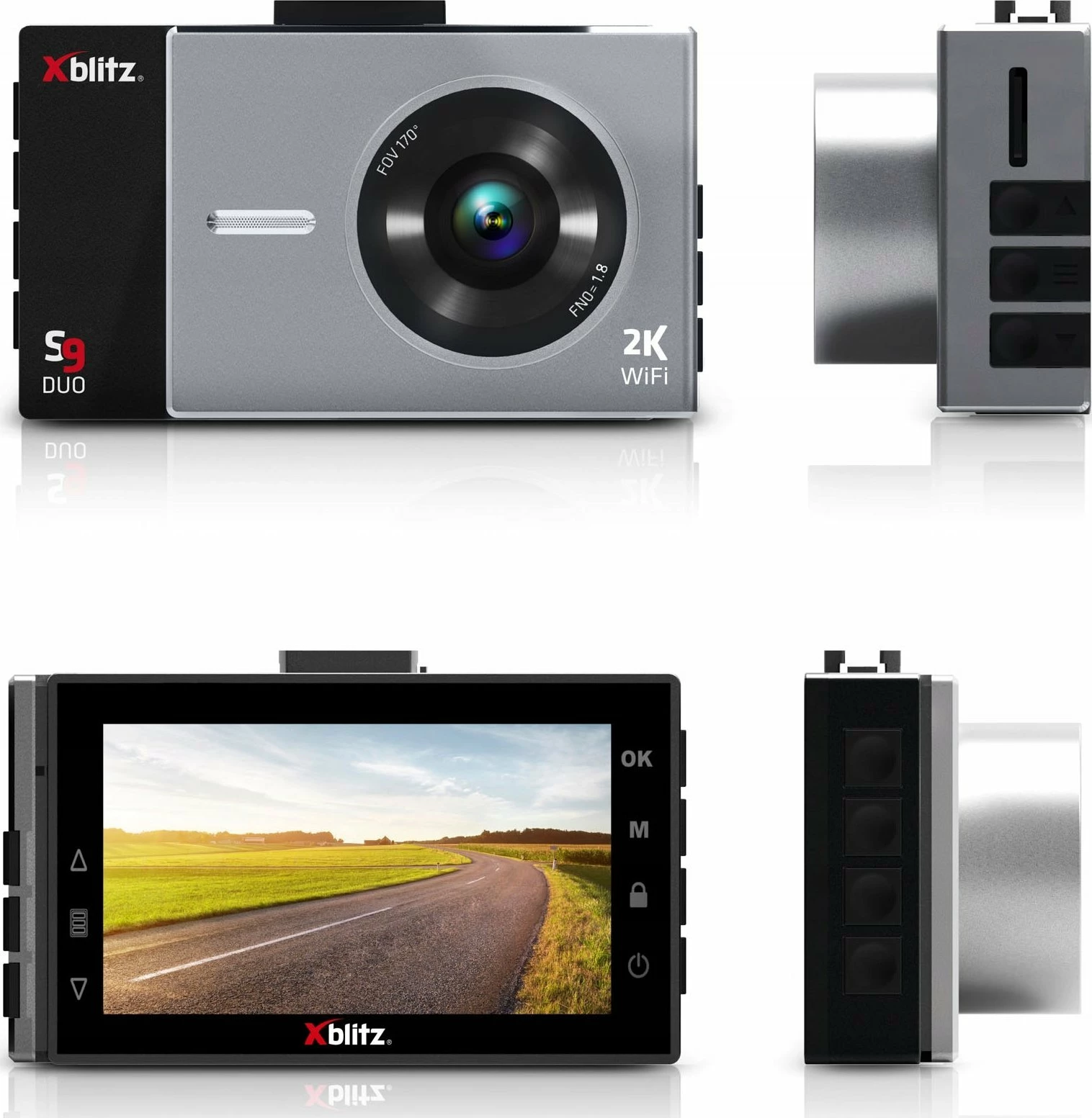 Kamerë regjistrimi për veturë Xblitz S9 Duo 2K 3" WiFi, set para+prapa, gri/zi