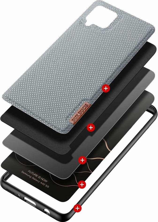 Mbështjellës Dux Ducis Fino për Samsung Galaxy A42 5G, najlon, gri
