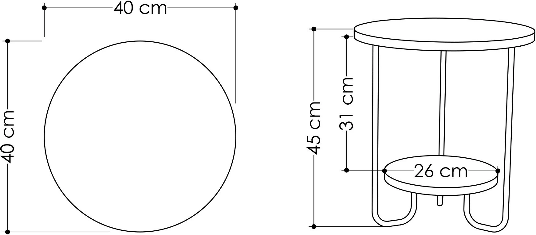 Tavolinë anësore Skye Decor, model Corro, ngjyrë lisi
