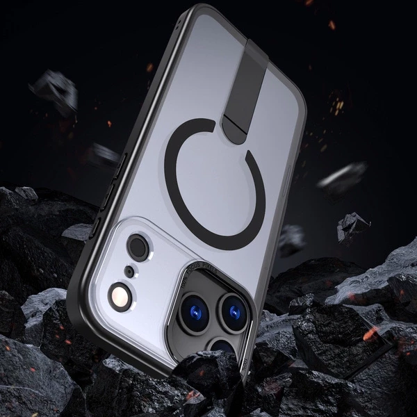 Mbështjellës, Hurtel, Hybrid Armor X për Samsung Galaxy S25 FE, kompatibil me MagSafe dhe me stand 360°, i zi