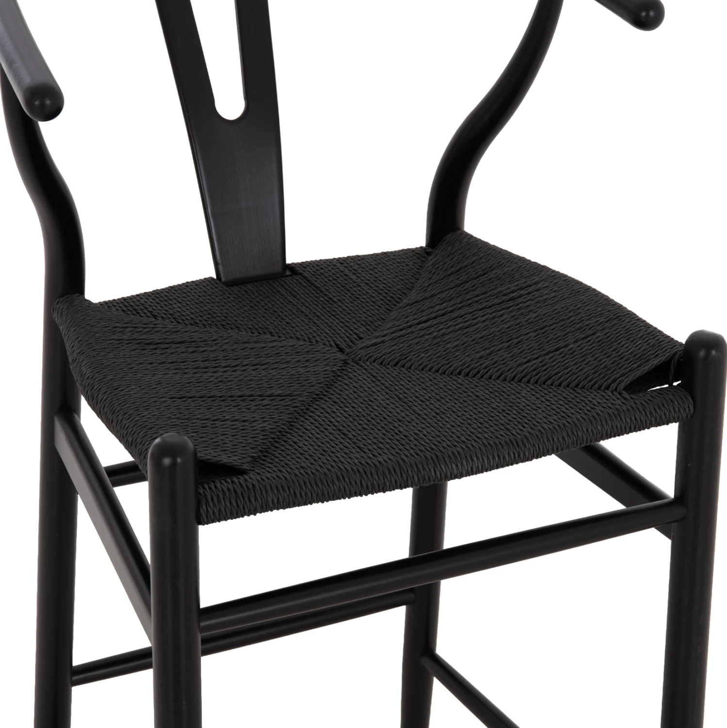 Karrige për bar BRAVE, shpinë wishbone, dru ahu, e zezë, FH9405.04, 48x53x100cm