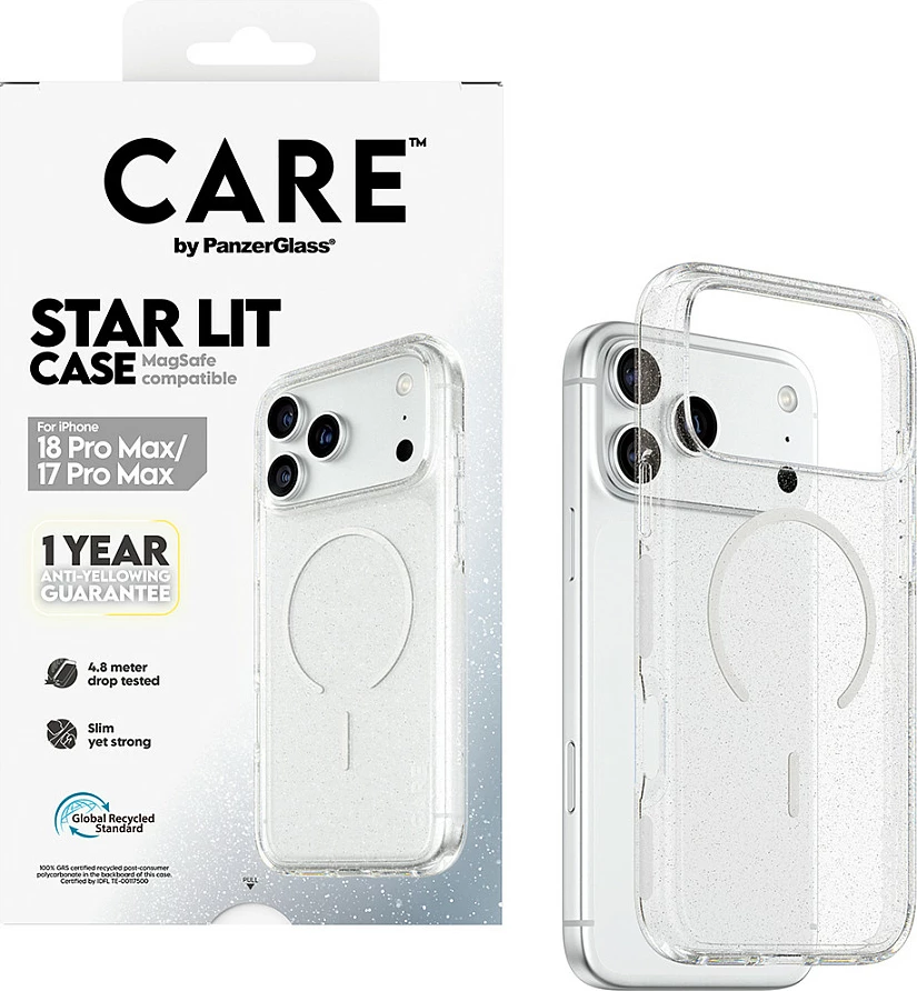 Mbështjellës PanzerGlass CARE Star Lit Case me MagSafe për iPhone 17 Pro Max, transparent