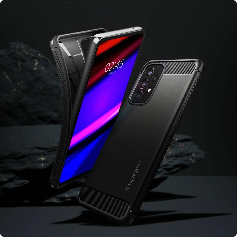 Mbështjellës Spigen Rugged Armor për Samsung Galaxy A53 5G, i zi