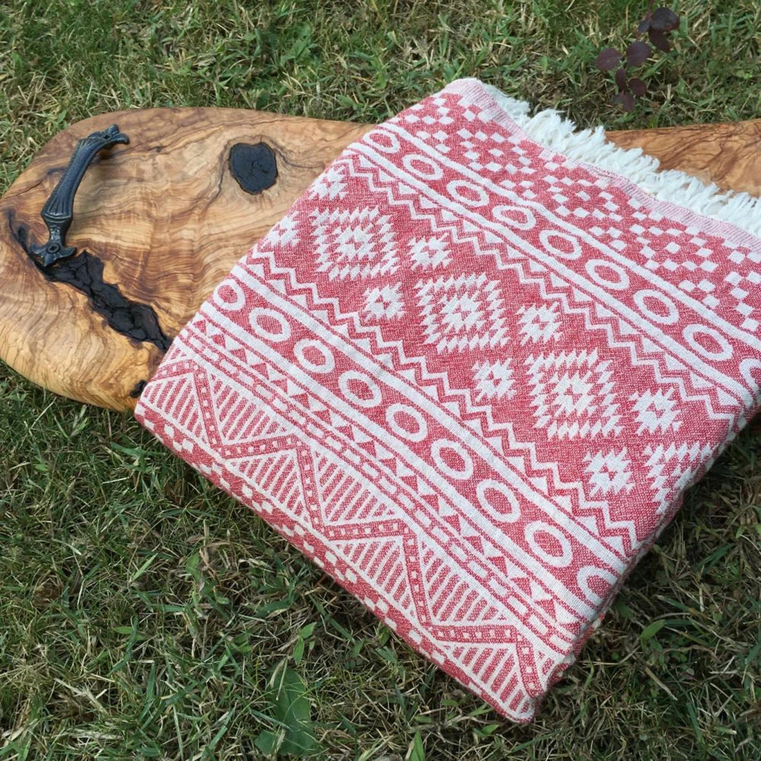 Peshqir plazhi Fouta, model qilimi, ngjyrë e kuqe, Mijolnir, 90x170cm