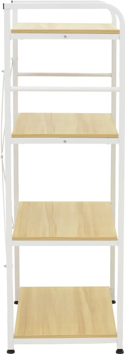 Raft në këmbë Depo, metal i bardhë-MDF, hije natyrale, 60x40x120cm