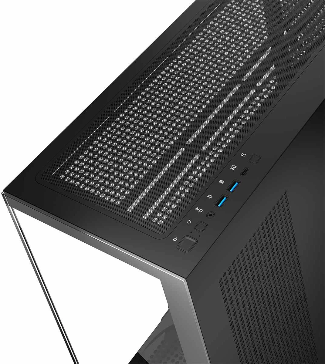 Kasë Modecom Volcano Stellar NF (AT-STELLAR-NF-0000-10) Midi Tower ATX/mATX, USB-C, tempered glass, pa ventilatorë, e zezë