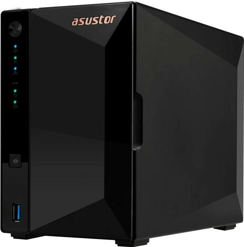 NAS Asustor AS3302T V2, 2 RAM, 2 slota HDD, DDR4, RJ-45, USB 3.2, kasë e pavarur