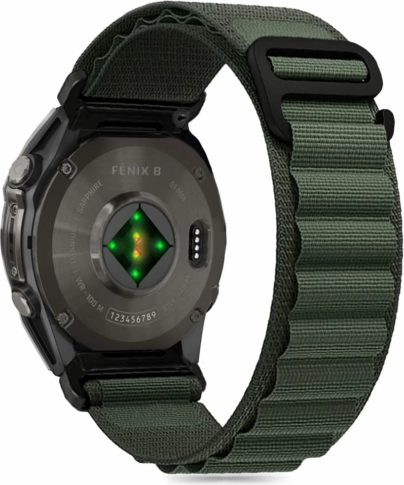 Rrip najloni për smartwatch Tech-Protect Nylon Pro, për Garmin Fenix 5/6/6 Pro/7/8 (47mm), i gjelbër