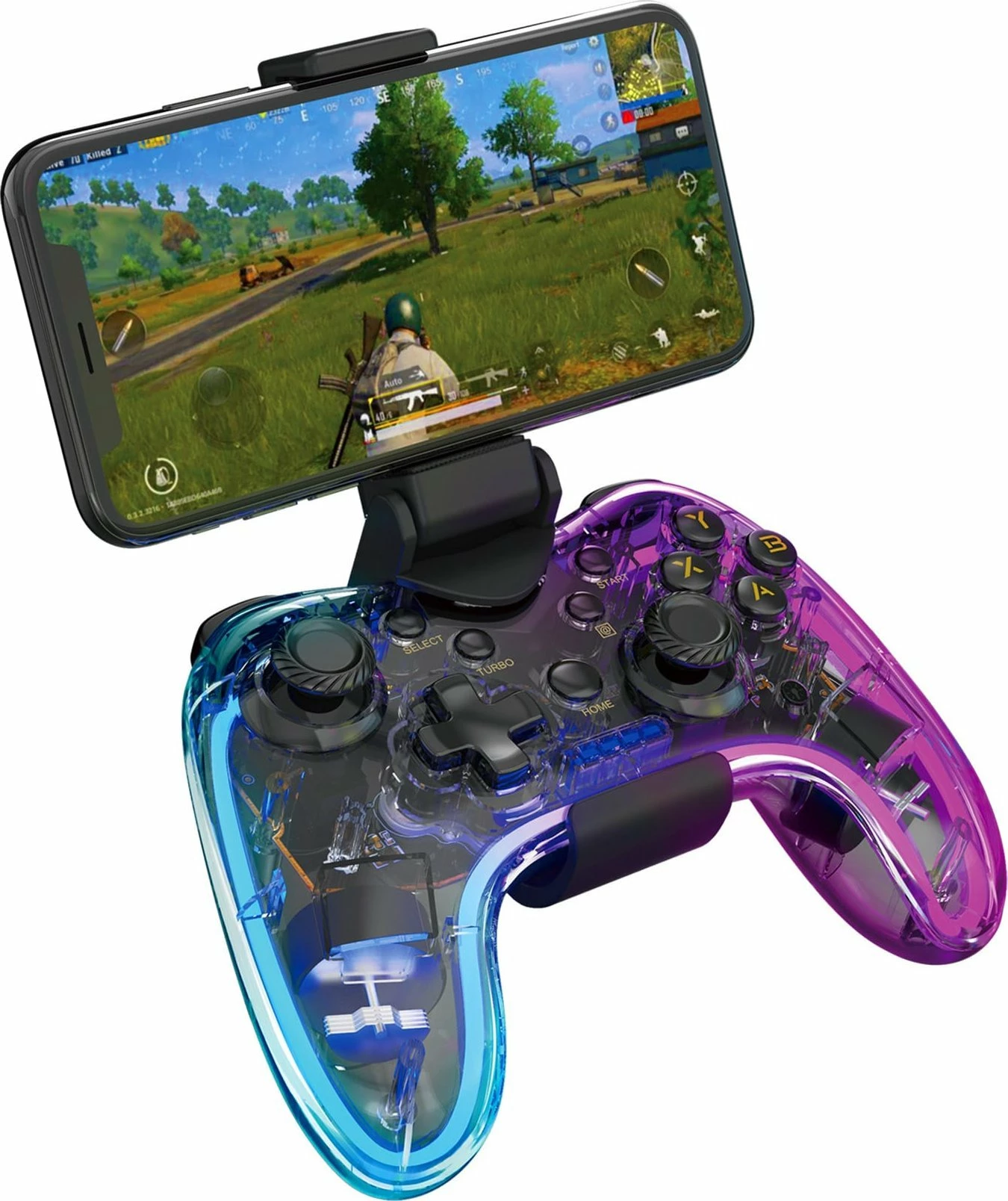 Kontroller lojërash Marvo Ghost 40 GT-88, Bluetooth wireless, RGB, bateri 800mAh, transparent