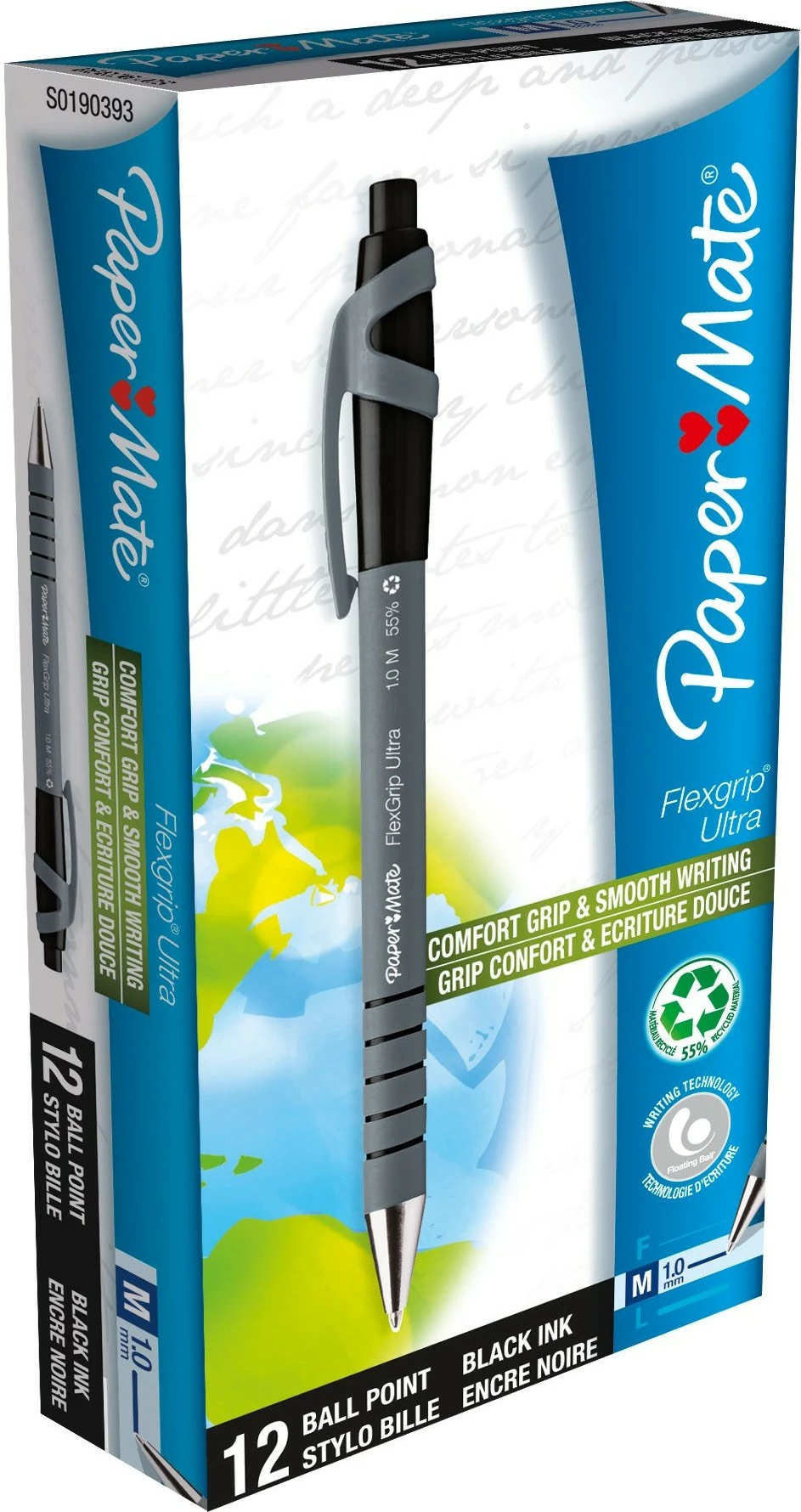 Stilolaps PaperMate FlexGrip Ultra, 1.0mm, 12 copë, e zezë