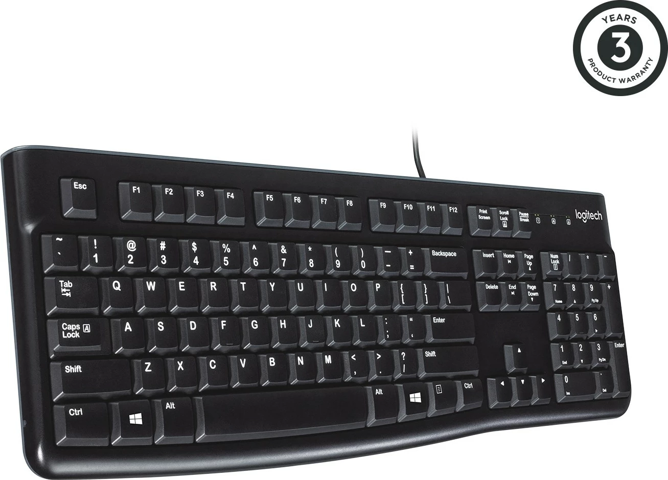 Tastierë Logitech K120, full-size, me kabllo, USB, AZERTY, e zezë