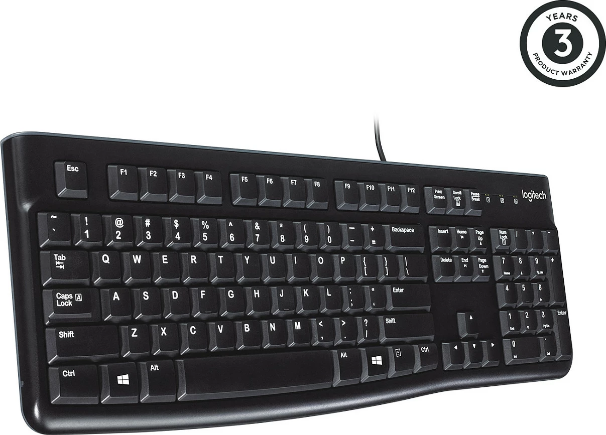 Tastierë Logitech K120, full-size, me kabllo, USB, AZERTY, e zezë